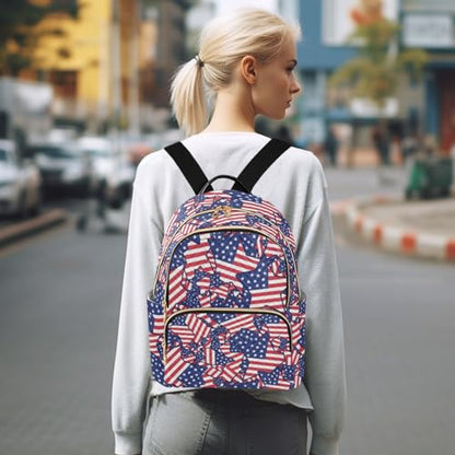 susiyo Usa Flag America Stars 4th Of July Backpack for Women 2026 Independence Liberty 14L Bag Vibrant Freedom Ladies Backpacks Travel Casual Daypack - color: Navy, size: Medium