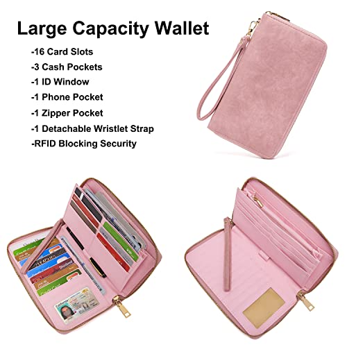 Soperwillton Women Backpack Purse Multipurpose Design Handbags Shoulder Bag PU Leather Travel bag Backpack Set 2pcs - color: Pink