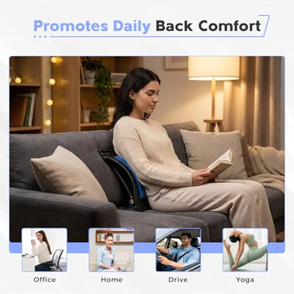 YOLLO Back Stretcher for Lower Back Pain Relief, 4-Level Adjustable Lumbar Support Board, Back Cracker Device with Acupressure Points, Spine Decompression & Posture Correction for Home, Office & Gym