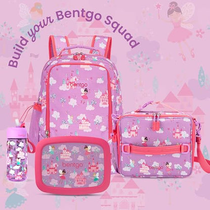 Bentgo Kids Lunch Bag - Durable, Double-Insulated Lunch Bag for Kids 3+; Holds Lunch Box, Water Bottle, & Snacks; Easy-Clean Water-Resistant Fabric & Multiple Zippered Pockets (Fairies) - color: Fairies