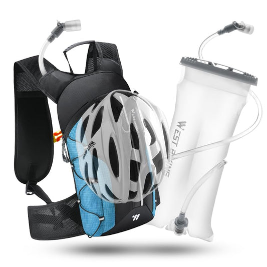 Hydration Backpack - Lightweight Water Backpack with 2L Water Bladder, Small Hiking Backpack for Running Cycling Camping Rave for Men Women - color: Blue1