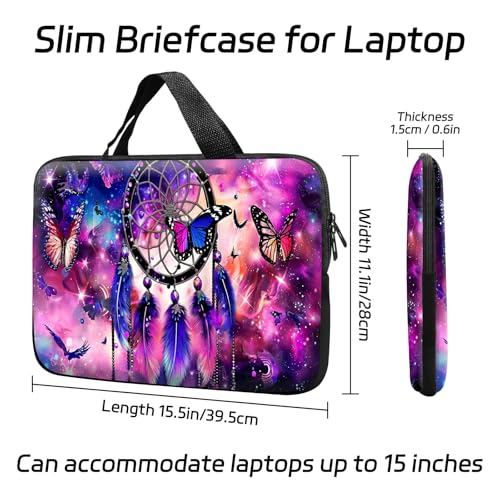 14 15 15.4 15.6 inch Laptop Handle Bag Computer Bag, Pouch Holder Notebook Sleeve Cover Soft Case Compatible for Dell,Lenovo,Toshiba HP, Asus Notebook-Beautiful Dream Catcher - color: Beautiful Dream Catcher