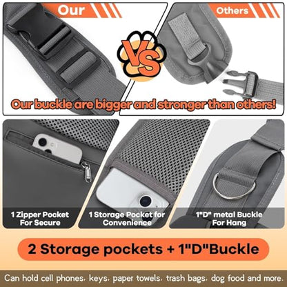 YUDODO Pet Sling Carrier for Small Dogs & Cats – Hands-Free Puppy Carrier with Safety Hook, Large Zipper Pocket, Soft Breathable Mesh, Adjustable Strap & Reflective Strip (Black 1.0 S) - color: Black 1.0 Basic (Zipper Pocket), size: Small (2-4.5lbs)