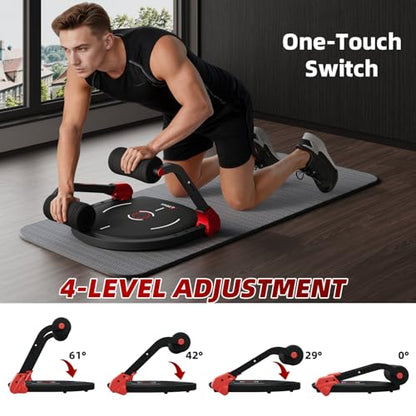 Mdeam Upgraded Sit Up Machine, Ab Workout Equipment, Ab Machine & Exercise Equipment with Flat Backrest & Massage Rollers for Home Gym, Sit Up Exercise Equipment with Angle Locking Accessory