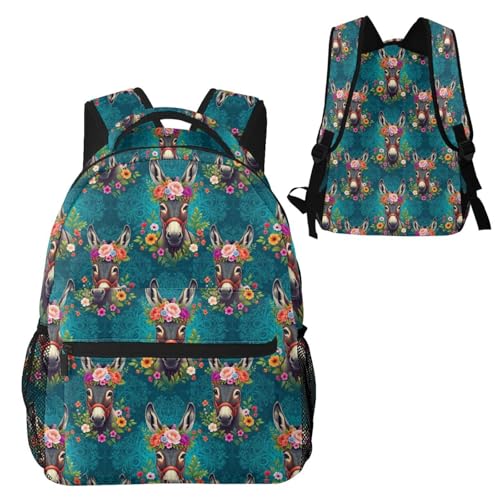 Laptop Daypack Floral Donkey Animals, Lightweight Commuter Backpack with Inner Pocket for Work, Travel and Gym - color: Pattern (746)