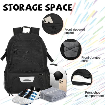 Goloni 35L Basketball Bag,Basketball Backpack with Shoe and Ball Compartment,Backpack for Soccer, Volleyball - color: black