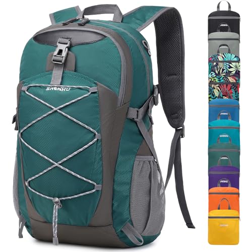 40L Hiking Backpack Lightweight Daypack Waterproof Travel Camping Backpack for Men Women Sport Packable - color: A6-dark Green
