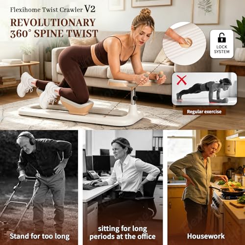 Twist Crawler V2 New Version, Spine Twist and Stretch Trainer, Home Gym - color: WHITE