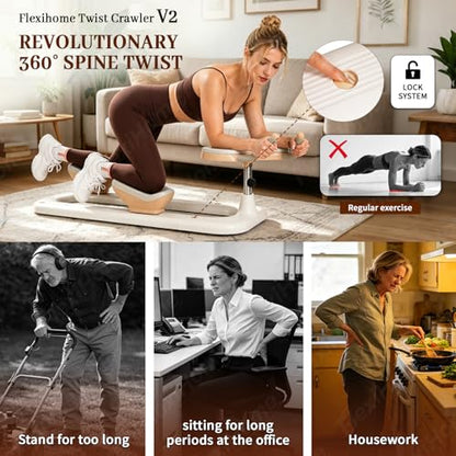 Twist Crawler V2 New Version, Spine Twist and Stretch Trainer, Home Gym - color: WHITE