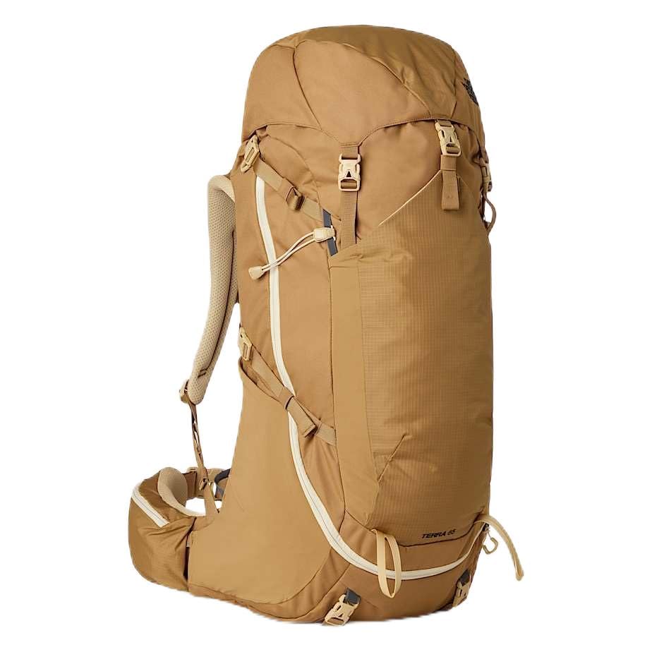 The North Face Terra 65 Backpack - Unisex Hiking Pack, Cinch-Top Opening with Zipper, Pole & Ice Axe Attachments, Utility Brown/Khaki Stone, Small/Medium - color: Utility Brown/Khaki Stone, size: Small-Medium
