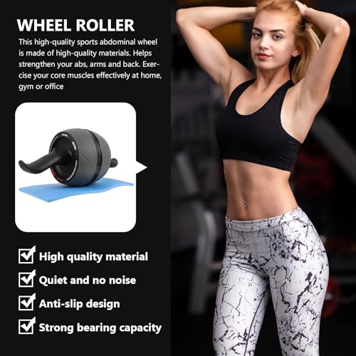 Wakauto Ab Roller Wheel Fitness Roller Core Training Exercise Wheel for Home Gym with Automatic Rebound Suitable for Men and Women Abdominal Workout