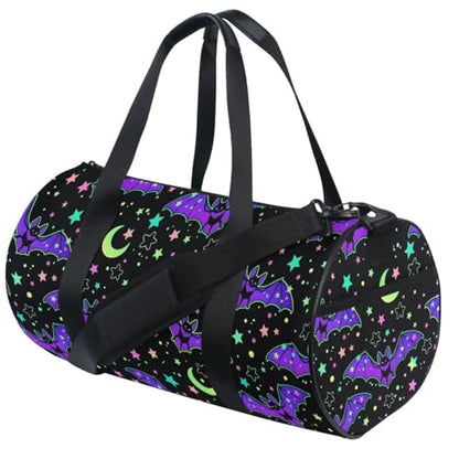 MNSRUU Duffel Bags Magic Galaxy Bat Sports Gym Bag Travel Luggage Overnight Bags for Men Women Duffel Bags for Traveling - color: Goth 12