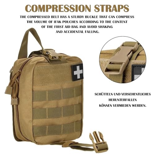 Molle ifak Pouch Empty First aid kit Bag for Outdoor Tactical Medical Pouch - color: TAN