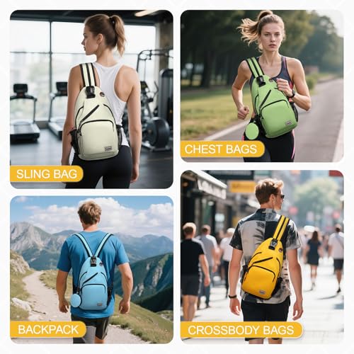 Convertible Sling Bag with Coin Pocket, 11" Tablet Crossbody Mini Backpack with Headphone Jack Casual Pack for Women Men Travel, Yellow - color: Yellow, size: Large