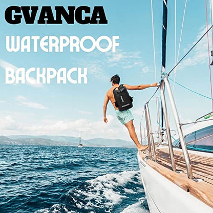 Waterproof Roll Top Kayak Dry Backpack, Floating Outdoor Dry Sack Boating Sailing Canoeing Rafting Fishing Camping 55L Black - color: Black, size: 55L