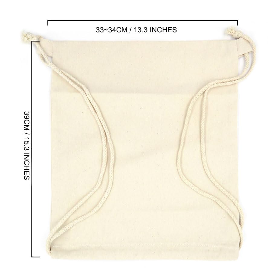 Cotton Canvas Drawstring Gym Backpack, Sackpack, Cinch, Sport String Sack Pack Bags pack-2 (Canvas, White) - color: White, style: Canvas