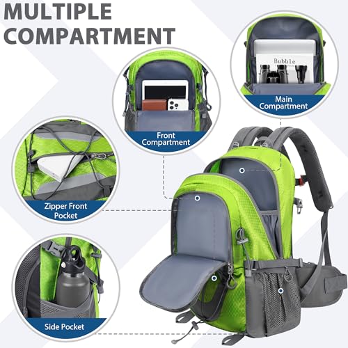 Hiking Backpack 30L Lightweight Travel Daypack Small Day Pack for Men Women Outdoor Camping Backpacking, Green - color: Green