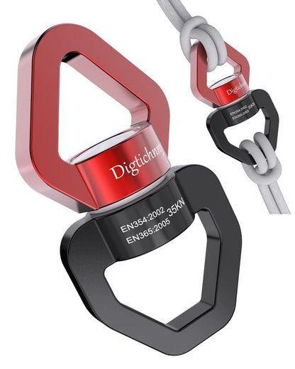 Swivel Hook for Swing,Aluminium Alloy 35KN, Swing Swivel Hanger for Tree Swing, Aerial Dance, Children’s Swing, Hanging Hammock Outdoor Indoor(Black-Red) - style: Black Red-1 Pack