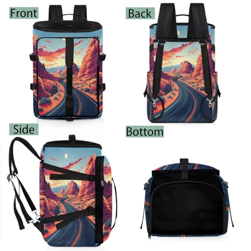 Gym Backpack, Water Resistant Carry-On Bag with Padded Shoulder Straps