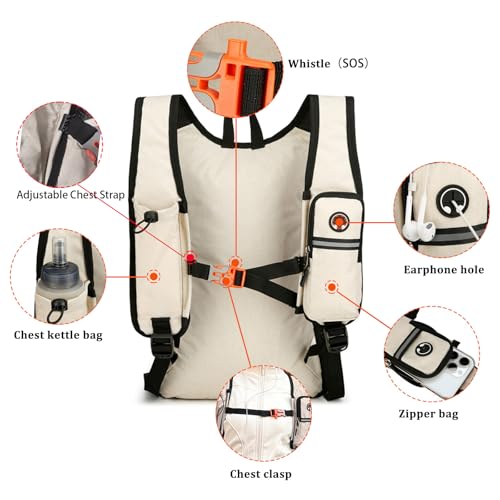 15L Small Hiking Backpack Foldable Ultralight Trekking Camping Outdoors Backpack for Women Men (beige) - color: Beige