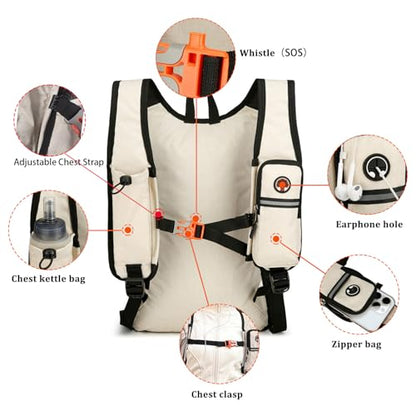 15L Small Hiking Backpack Foldable Ultralight Trekking Camping Outdoors Backpack for Women Men (beige) - color: Beige
