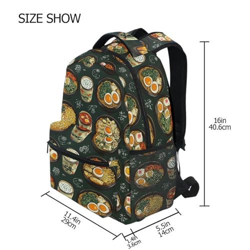 School Backpack for Teenager Fashion College School Computer Bag with Chest Strap Gift Men & Women Instant Noodles Cute Style - color: Multicolor07