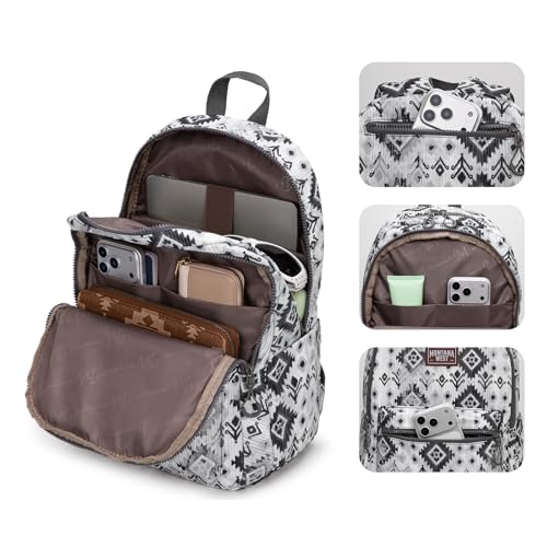 Montana West Backpack Purse for Women Western Aztec Backpack Purse Lightweight Casual Daypack for Travel - color: Black