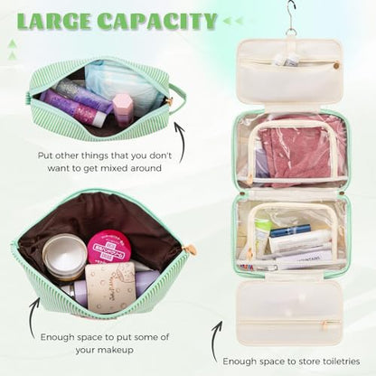 Gifts for Teen Girls Women - Personalized Toiletry Bag Initial Makeup Bag | Travel Cosmetic Bag | 8 9 10 11 12 13 14 15 16 Years Old Girl Gift Trendy Stuff - Green A - color: Green, style: A