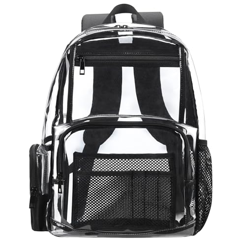 18Inches XLarge Clear Backpack - Transparent Bookbag for School Stadium TSA Approved Heavy Duty Big Clear School Backpack - size: X-Large