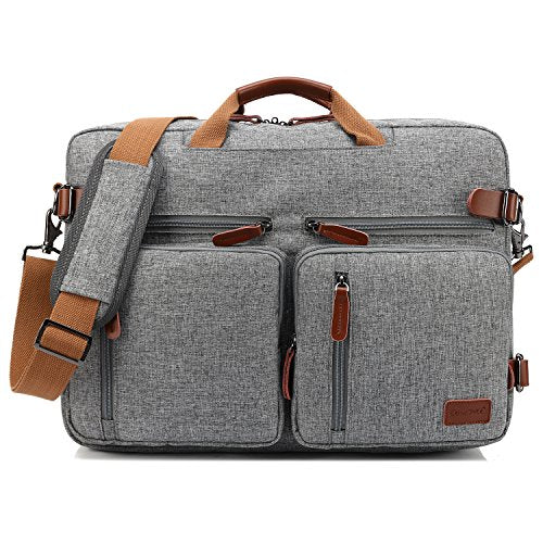 CoolBELL Convertible Backpack Messenger Shoulder bag Laptop Case Handbag Business Briefcase Multi-functional Travel Rucksack Fits 15.6 Inch Laptop For Men/Women (Grey) - color: Grey, size: 15.6 Inches