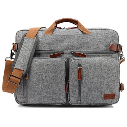 CoolBELL Convertible Backpack Messenger Shoulder bag Laptop Case Handbag Business Briefcase Multi-functional Travel Rucksack Fits 15.6 Inch Laptop For Men/Women (Grey) - color: Grey, size: 15.6 Inches
