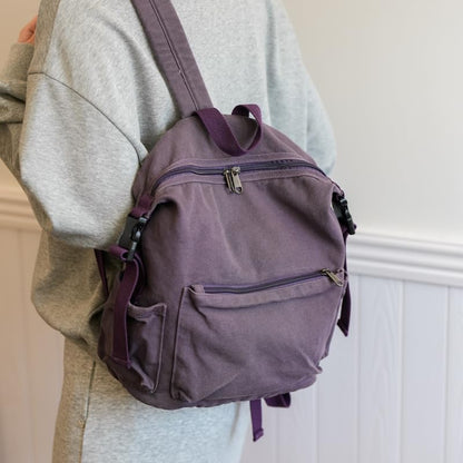 MaxxCloud Canvas Backpack-Adjustable Shoulder Straps,Unisex Mini Laptop Backpack for Work&Travel,Casual Daypack (Purple) - color: Purple