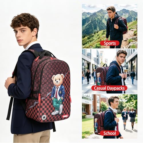 Graffiti Backpack, Designer Laptop Backpack for 15.6 Inch Work,Water Resistant Backpack Computer Bag, PrepBear - color: Prepbear