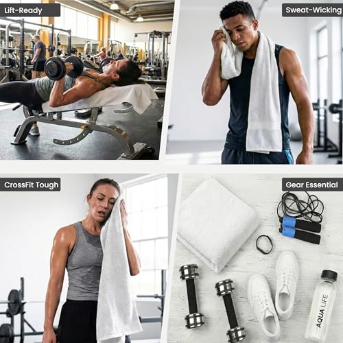 Dalisa Bench Hood Gym Towel – 100% Turkish Cotton – Non-Slip Hooded Design for Weight Benches – 450 GSM – 19.7" x 51.2" – Ultra-Absorbent, Quick-Dry Workout Towel – Made in Türkiye – White - color: White