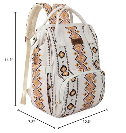 Montana West Wrangler Diaper Bag Backpack Aztec Callie Bag Travel Backpack Purses Western Multi-Function Baby Bags for Mom - color: *Tan
