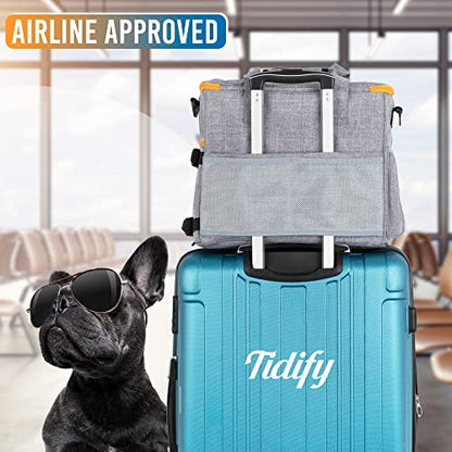 Customized Dog Travel Bag - You Name It and We Make It, Your Own Personalized Pet Travel Bag, Make It Special for You and Your Pet. (Light Grey) - color: Personalized Grey Dog Bag
