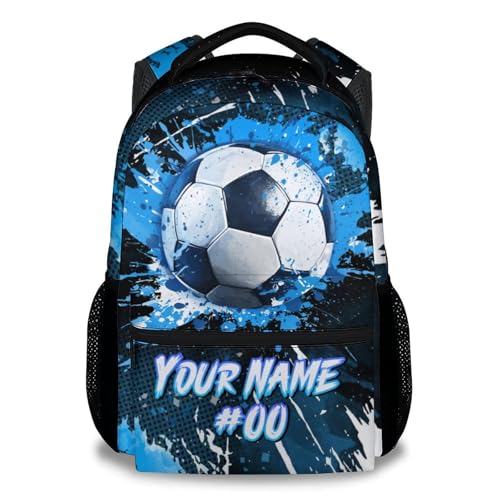 COZYAURA Kids Backpack - Personalized Soccer Backpacks for Boys Girls - 17 Inch School Bookbag for Teens - Sport Theme Book Bag for Elementary Middle School - Custom Back Pack for Ages 8-12 - color: Style-1