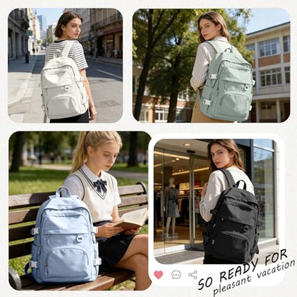 Lightweight College Backpack for Women Men Cute School Bag for Teens Girls Boys High School Backpack for Students Waterproof Casual Daypack Backpack（Dark Blue） - color: A5-dark Blue