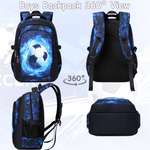 Meisohua Backpack for Boys Elementary Middle School Bags for Boy Kids Bookbags Teenager Casual Daypack Water Resistant Football Backpack - color: Black Football Backpack