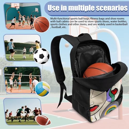 Basketball Backpack With Separate Ball Compartment And Shoes Fit Basketball Volleyball Football - color: Abstract