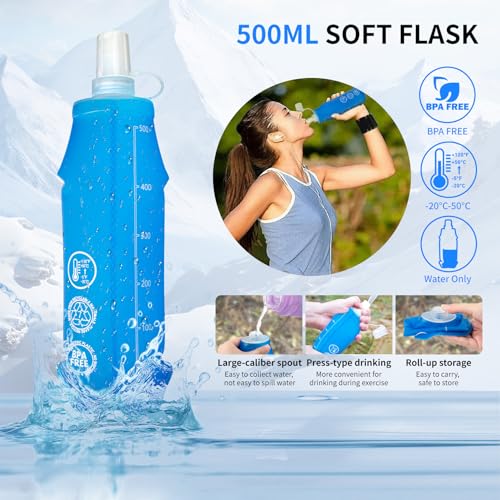 Hydration Running Vest for Women Men,Lightweight Breathable Reflective Hydration Pack with 500ml Water Bottle,Hydration Vest Pack Backpack for Hiking,Camping,Trail Running,Cycling,Race,Marathon - color: 673RV-Sun Orange