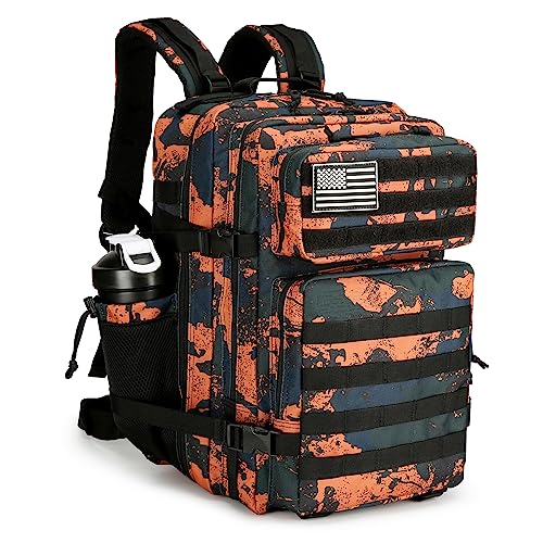 Lovelinks21 45L Tactical Assault Backpack 3 day assault pack with Molle Waterproof backpack Rucksack for Tactical Backpacks (Mars Camo) - color: Mars Camo