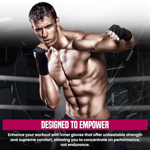 RDX Boxing Hand Wraps Inner Gloves Men Women, Half Finger Elasticated Bandages, Under Mitts Fist Protection, Muay Thai, Kickboxing, MMA, Martial Arts Speed Bag Punching Training - color: Pink White, size: Small
