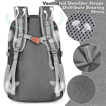 ZOMAKE Lightweight Packable Backpack 30L, Foldable Travel Hiking Daypack - color: Dimgray