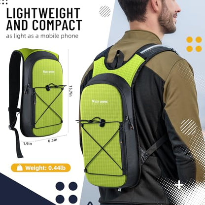 Hydration Backpack with 2L TPU Water Bladder, Lightweight Hiking Water Backpack, Running Hydration Pack for Cycling Climbing Camping Rave, Hydropack for Men Women - color: Green