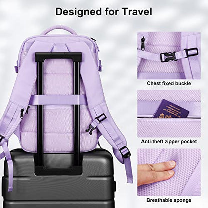 HOMIEE Travel Laptop Backpack for Men Women, Personal Item Carry On Bag, Dry Wet Separation, Weekender Business Hiking Camping College Bag, Mochila de Viaje, Purple - color: Purple, size: X-Large