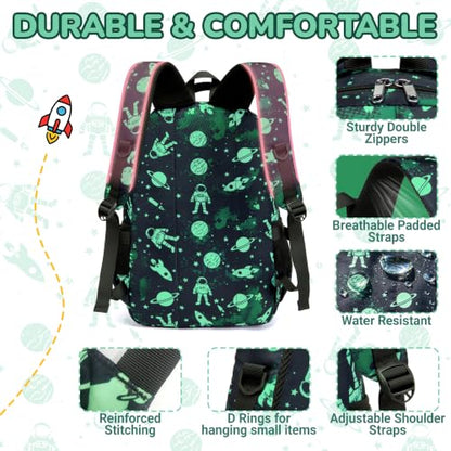 BLUEFAIRY Boys Backpack 8-10 10-12 Years Old with Laptop Compartment 17Inch - color: Black Green