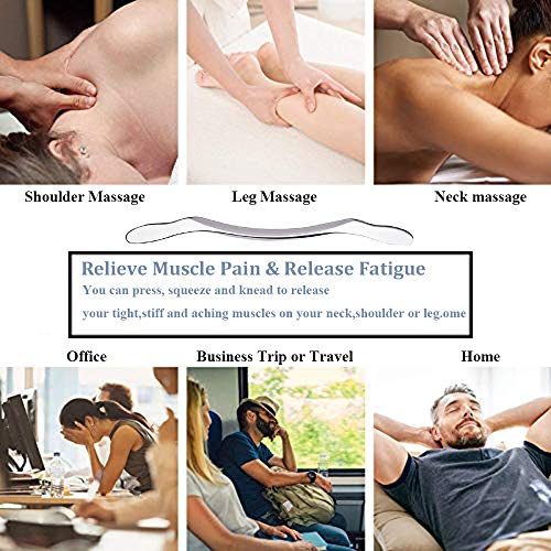 Stainless Steel Gua Sha Scraping Massage Tool - Help Relieve Sore Muscles Great Soft Tissue Mobilization Tool (Long Bar) - style: Modern