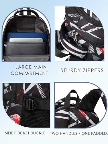 BLUEFAIRY Kids Backpacks for Boys Girls 17 Inch Elementary Primary Middle School Bookbags with Laptop Compartment Back to School Bags for Childs Age 6-8 Mochilas Escolares para Niños Niñas Dark Black - color: Dark Black