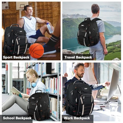 Jiefeike Travel Laptop Backpack, Extra Large Bookbag for Men Women,Basketball Backpack RFID Anti Theft TSA Approved College Student Waterproof Bag Fits 17 Inch Computer Notebook
